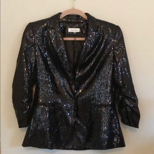 Calvin Klein black sequin blazer